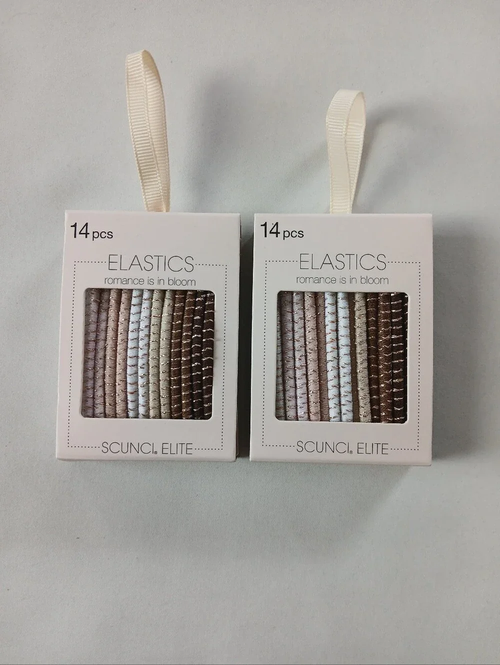2 Scunci Packs Of 14 Hair Elastics Ponytail Holders Neutrals